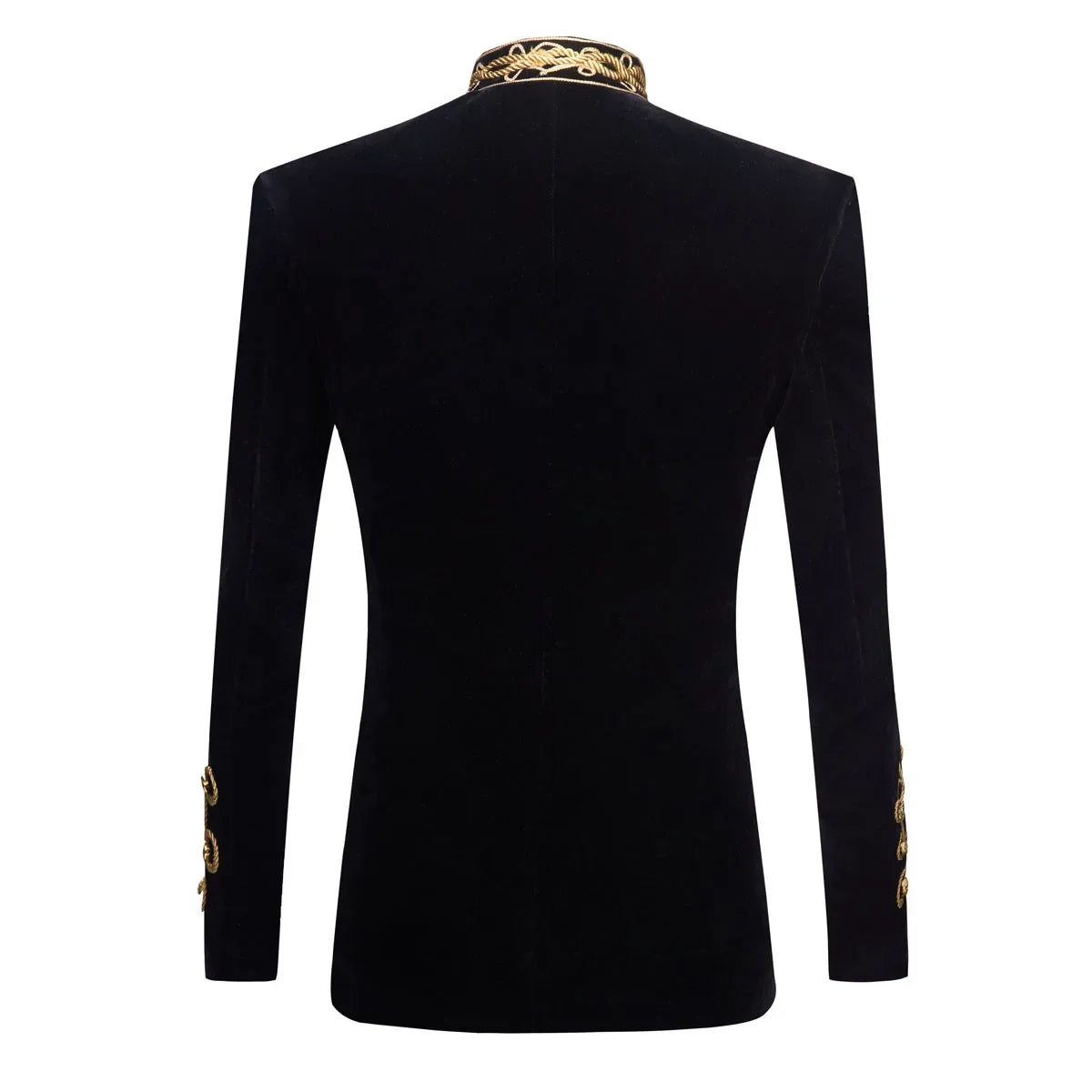 European and American Size Rope Button Three-dimensional Men's Ball Performance Court Dress Noble Retro Velvet Suit Blazer