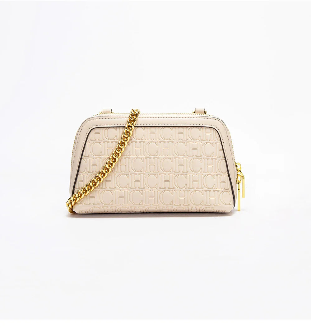 Solid Color Versatile Letter Print Design Exquisite Fashionable and Minimalist 2024 Seasonal New Women's Chain Shoulder Bag