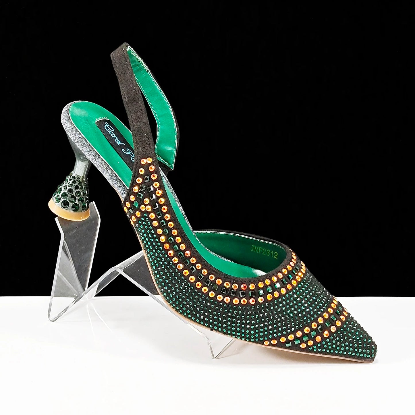 New Italian Pumps and Bag To Party 2024 INS Style Pointed-Toe Rhinestone Elegant High Heels Champagne Wedge for Women