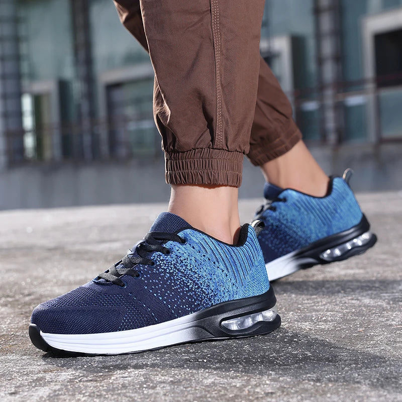 Lightweight Safety Shoes Women Men Air Cushion Work Sneakers Steel Toe Shoes Construction Safety Boots Anti-smash Work Shoes