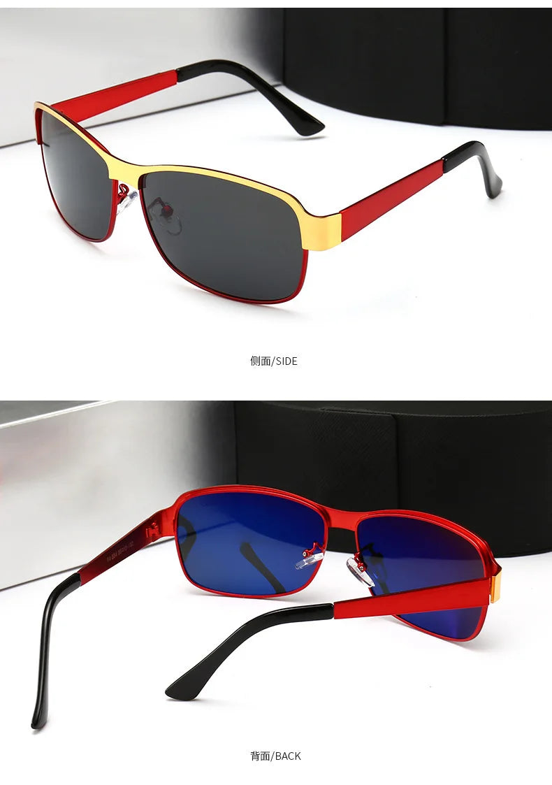Retro Oval UV400 Polarized Sunglasses for Men Women Motorcycle Glasses Anti-Glare Outdoor Adventure Shades 554