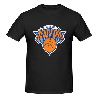 100% Cotton New York Basketball T-Shirt Men's Double Sided T Shirt Men O-Neck Summer Shirts Tops Oversized