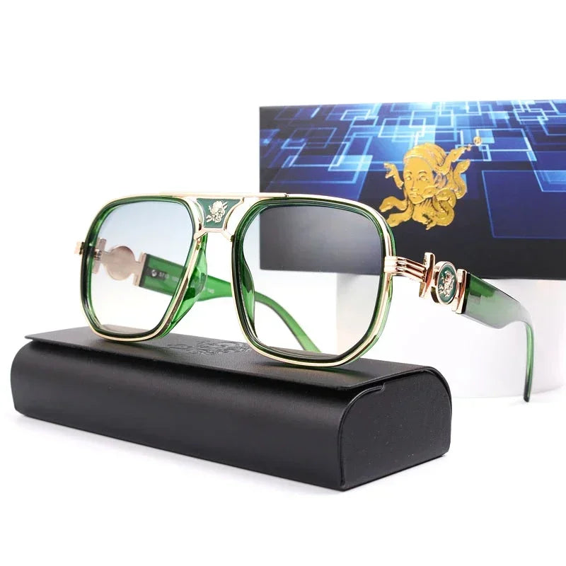 New Classic Fashion Metal Sunglasses for Men and Women Outdoor Travel Fishing Head Decorative Sun Glasses Lentes De Sol Mujer