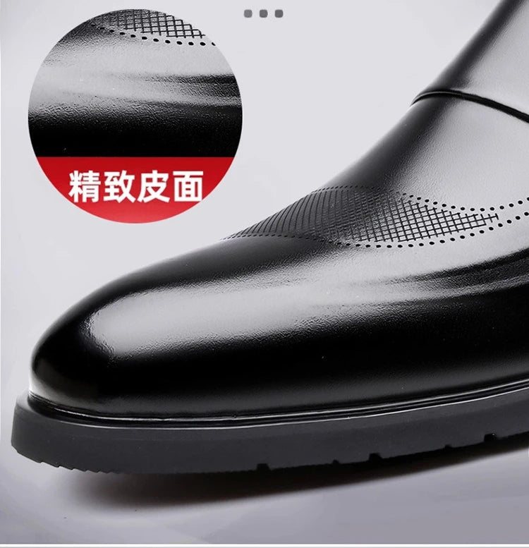 2026 New Designer Leather Shoes for Men Spring Autumn Business Casual Shoes Male Fashion Solid Color Wedding Shoe Man