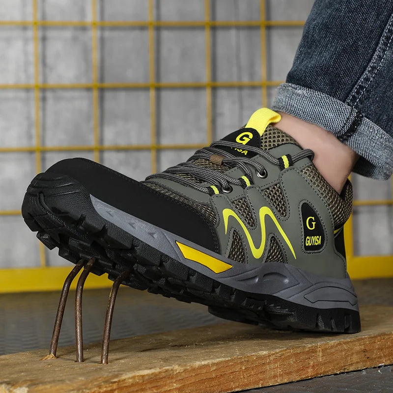 2022 Latest Summer Safety Work Shoes For Men Breathable Indestructible Steel Toe Boots Male Footwear Anti-smash Hiking Shoes