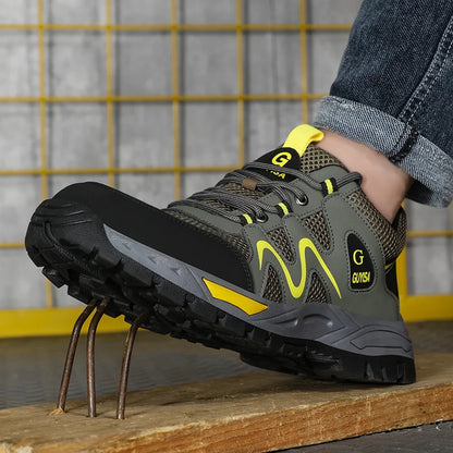 2022 Latest Summer Safety Work Shoes For Men Breathable Indestructible Steel Toe Boots Male Footwear Anti-smash Hiking Shoes