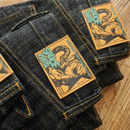Mens Jeans Sanforized Selvedge Denim Jeans Limited EditionDouble-sided Dyeing 66 Fit 20 Oz