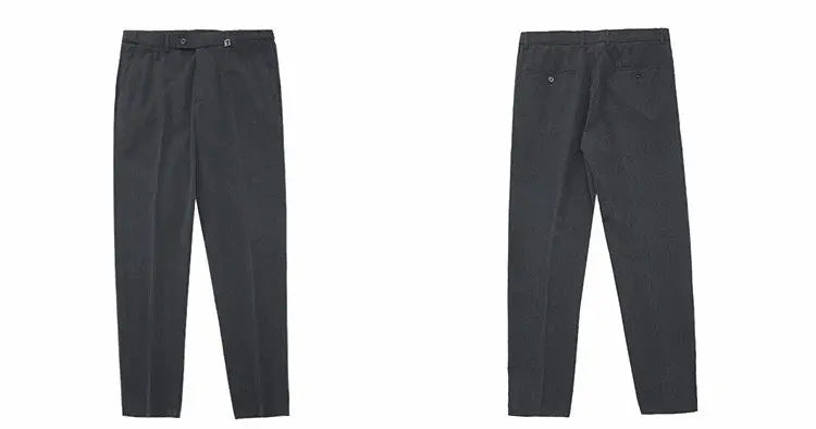 New Lnvisible Elastic Waistband Design Men Business Casual Pants High Quality Solid Slim Office Social Dress Suit Pant Oversized