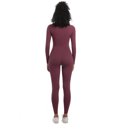 Women's Jumpsuit Women's Sports Shapewear Seamless Slim Fit Long Sleeve Sports Bodysuit  Fitness Sports Bodysuit Yoga Suit