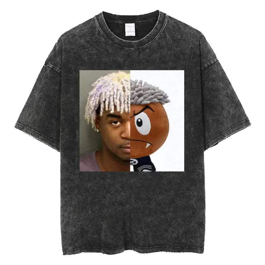 Retro Washed Playboi Carti I AM MUSIC Logo T Shirt Opium Ken Carson Narcissist Tour Antagonist Rap T-shirts Men's Oversized Tees