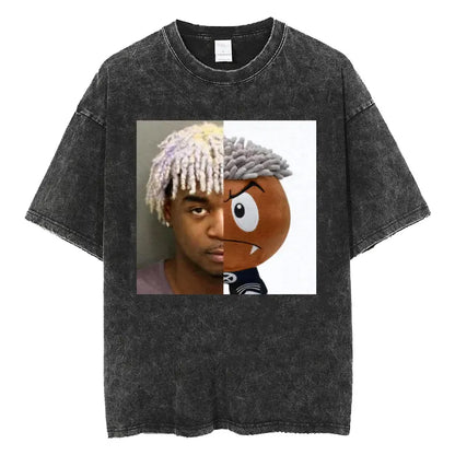 Retro Washed Playboi Carti I AM MUSIC Logo T Shirt Opium Ken Carson Narcissist Tour Antagonist Rap T-shirts Men's Oversized Tees