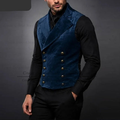 High Quality Velvet Vest For Men Fashion Banquet Custom Formal Costumes 1 Piece Evening Dinner Elegant Male Slim Fit Waistcoat