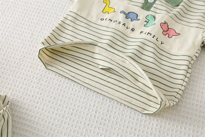 New Summer Baby Boy Clothes Set Toddler Boys Striped Cartoon T-shirt Short Pant 2-Piece Casual Infant Children's Clothing Outfit