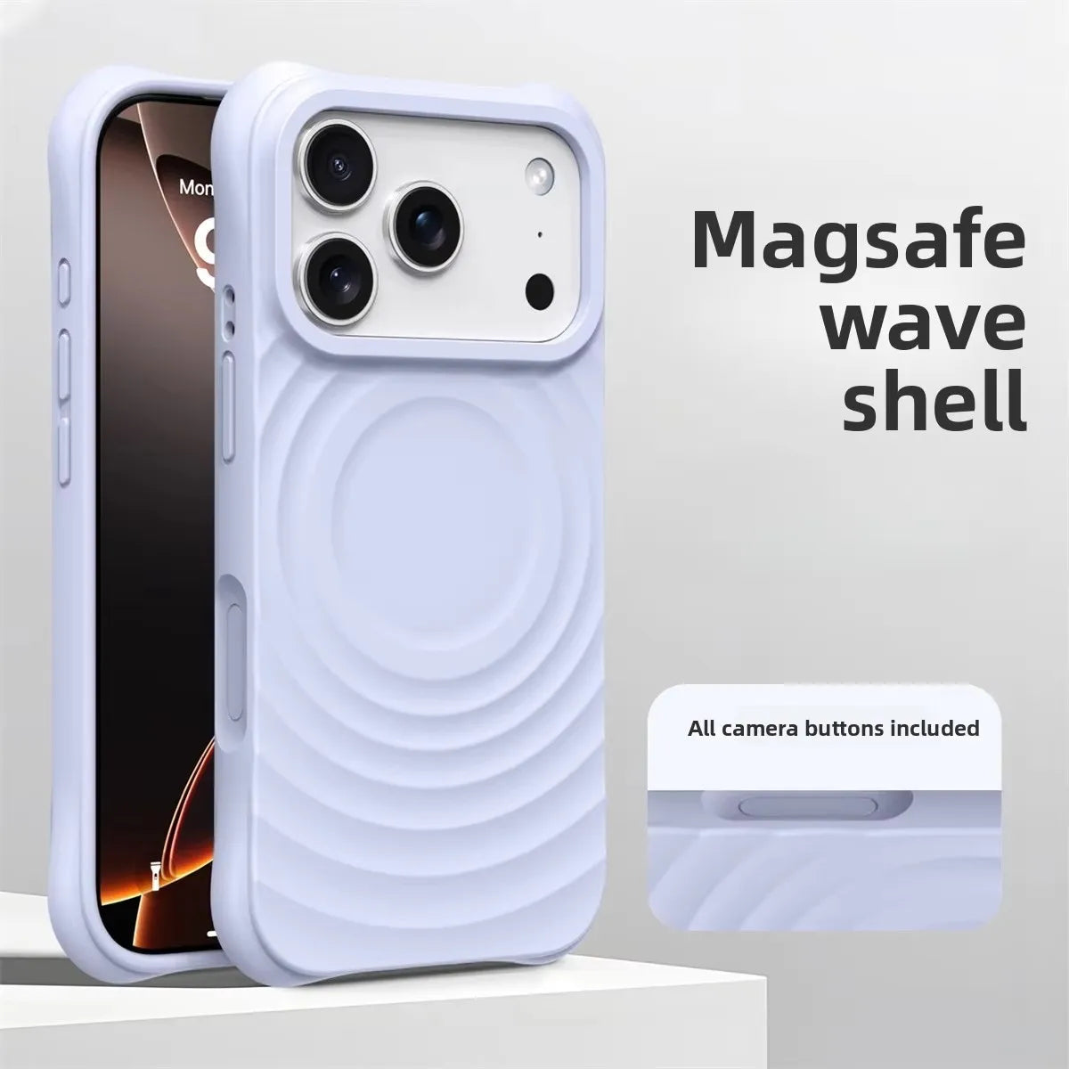Water Ripple Silicone For Magsafe Wireless Charge Magnetic Phone Case For iPhone 17 16 15 14 Pro Max Air Soft Shockproof Cover