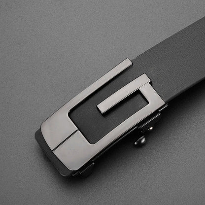 Fashionable and Simple Men's G-Shaped Metal Automatic Buckle Belt High Quality Men's Business Belt Suitable for Formal Occasions