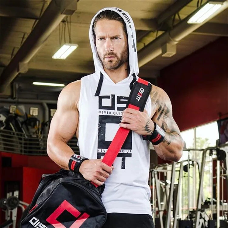 Mens Street Corner Pullovers Fitness Sport Sleeveless Hoodies Gym Bodybuilding Running Training Jogging Cotton Casual Sportswear