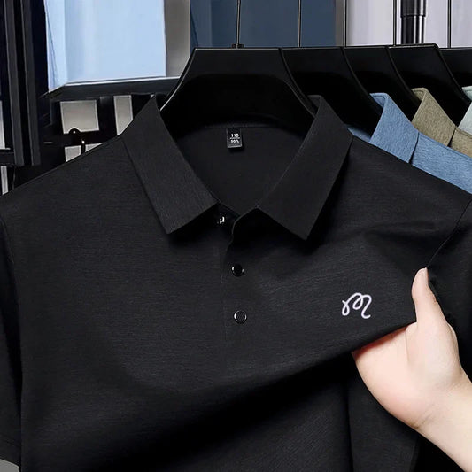 High-End Man T-Shirt Polo Shirt Lapel Button Pattern Printing British Style Summer Hot-Selling Casual Fashion Golf Mens Clothing