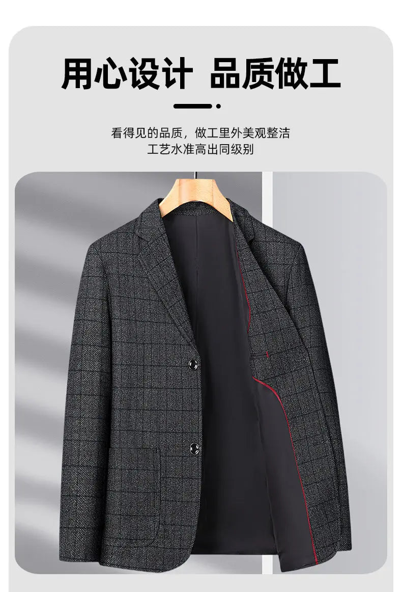 2025 Autumn Winter Woolen Suit Jacket for Men's Korean Slim Fit Casual Business Suit Jackets Social Office Blazers Men Clothing