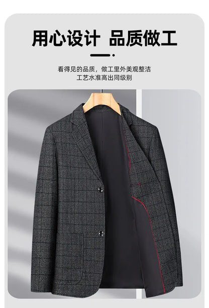 2025 Autumn Winter Woolen Suit Jacket for Men's Korean Slim Fit Casual Business Suit Jackets Social Office Blazers Men Clothing