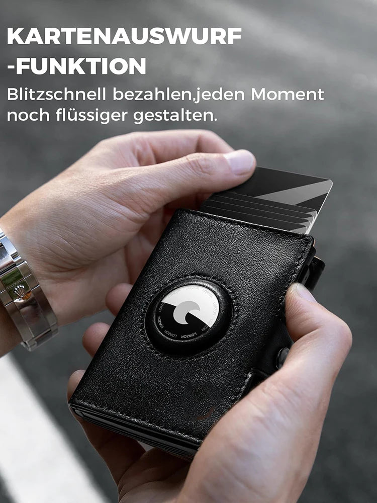 Men's RFID Blocking Wallet with Coin Pocket Airtag Wallet