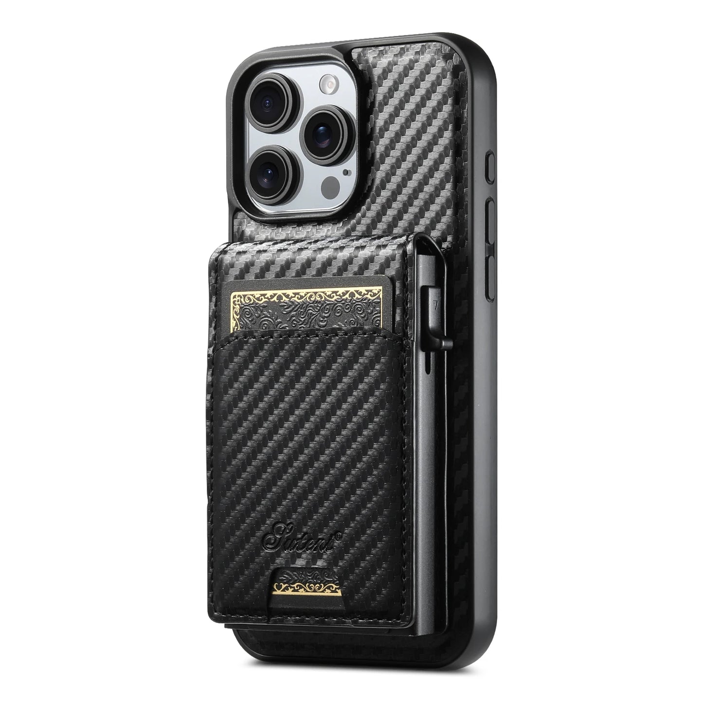 For iPhone 17 Air/16/15/14/12/13 Promax Plus all-inclusive TPU magnetic card holder for inserting leather mobile phone cases