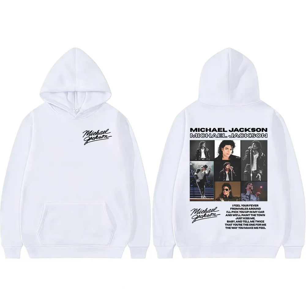 King of Pop Michael Jackson Tour Retro Hoodies Men's Clothing Harajuku Hip Hop Style Sweatshirts Casual Cozy Oversized Pullovers