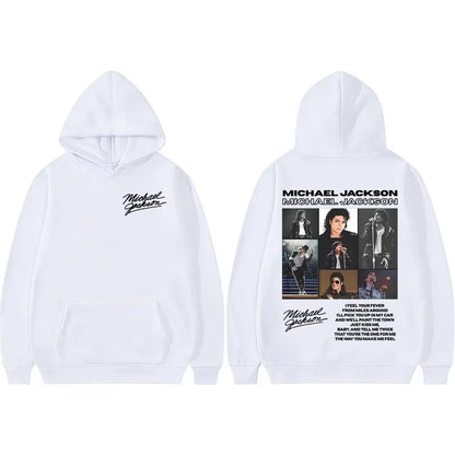King of Pop Michael Jackson Tour Retro Hoodies Men's Clothing Harajuku Hip Hop Style Sweatshirts Casual Cozy Oversized Pullovers