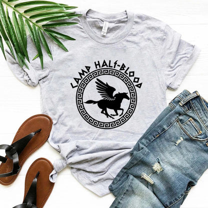 Camp Half Blood T Shirts Fall Training Camp Game Tshirt Halloween Magical Gift Percy Jackson Shirt Unisex T-shirts Harajuku Tees