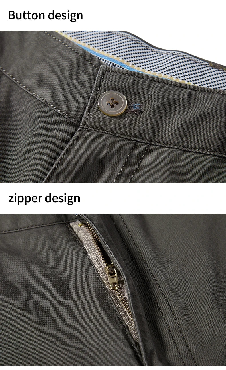 Men Casual Cotton Shorts Golf Dress Shorts Light Weight Sports Casual Knee Shorts Men's Bermuda