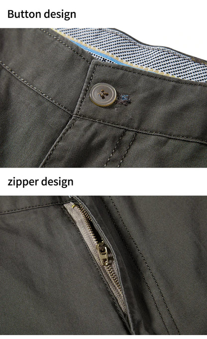 Men Casual Cotton Shorts Golf Dress Shorts Light Weight Sports Casual Knee Shorts Men's Bermuda