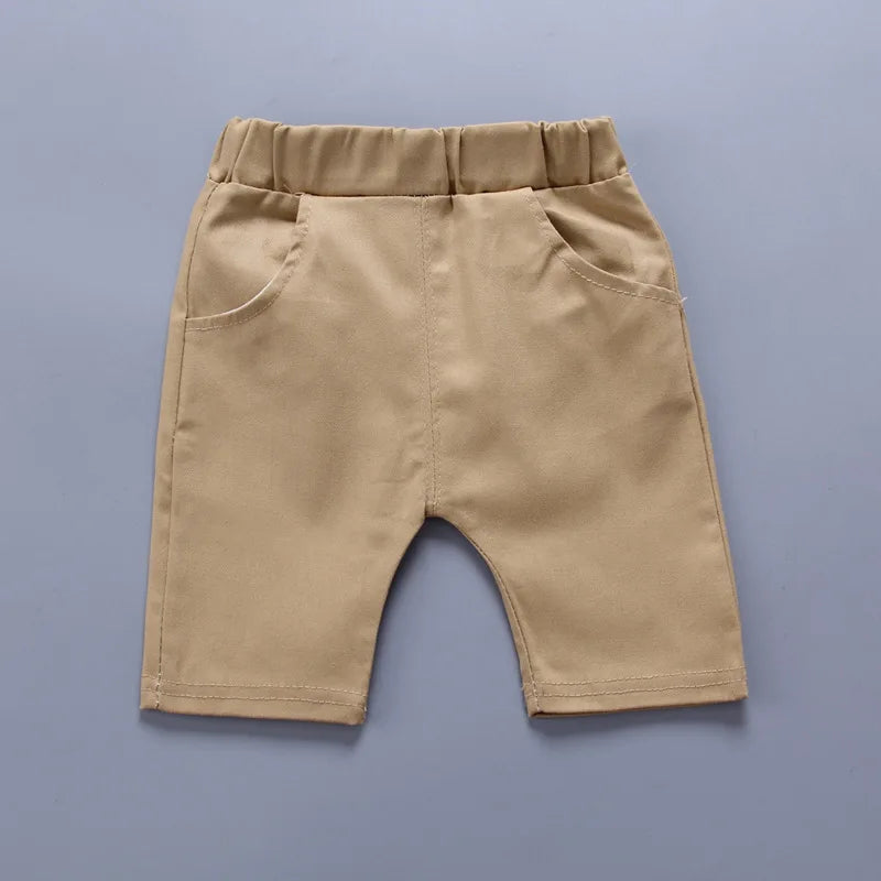 Summer Baby Boys Clothes Suit Toddler Kids Jumpsuit Boys Suspender Denim Shorts&Tshirt 2 pcs Sets Children Clothes Elastic Jeans