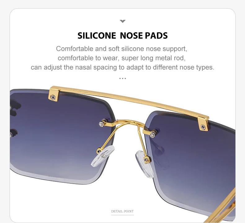 New Retro Rimless Sunglasses For Men Steampunk Sunglasses Women Punk Fashion Glasses Vintage Shades Gafas De Sol Sonnenbrill Sun