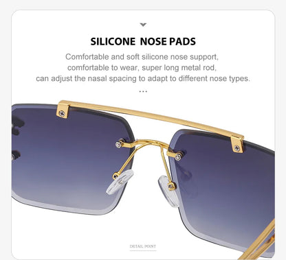 New Retro Rimless Sunglasses For Men Steampunk Sunglasses Women Punk Fashion Glasses Vintage Shades Gafas De Sol Sonnenbrill Sun