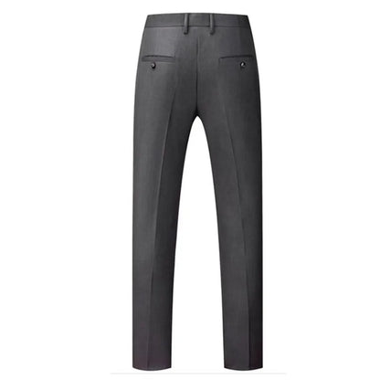 New Men Solid Colour Formal Suit Pants Black / Red / Royal Blue Homme Wedding Office Social Slim Fit Trousers