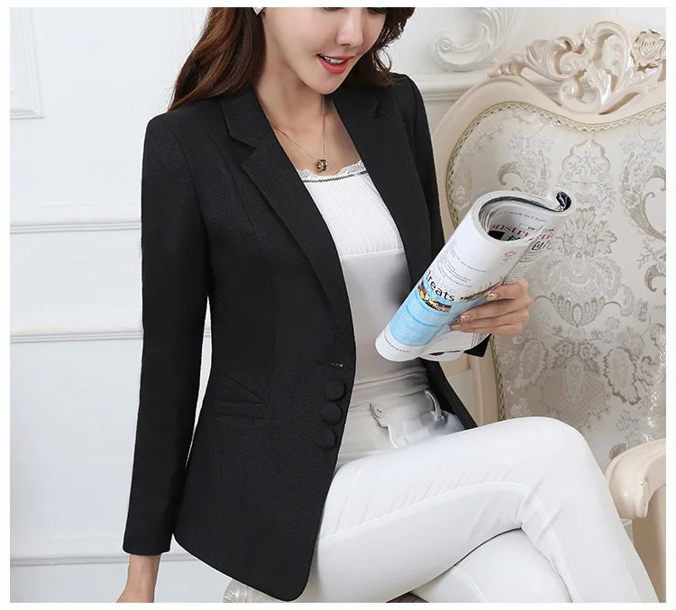 Fashion Women Blazers Jackets Work Office Lady Suit 2025 Slim Single Breasted Business Female Blazer Coats Formal Veste Femme