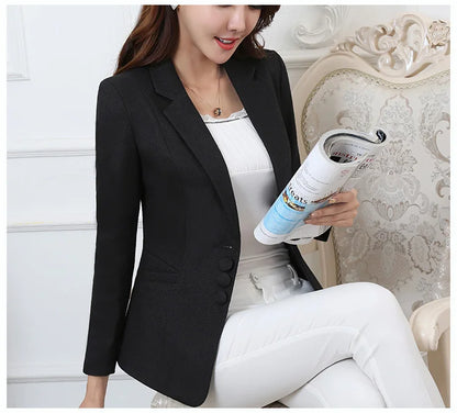 Fashion Women Blazers Jackets Work Office Lady Suit 2025 Slim Single Breasted Business Female Blazer Coats Formal Veste Femme
