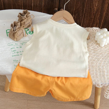 Summer Girls Clothes Suit Children Boys Vest Shorts 2Pcs/Sets Kids Infant Baby Boys Clothing Sports Costume Toddler Tracksuits