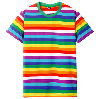 Black White Striped T-Shirt Men Basic Crewneck Short Sleeve Casual Daily Tops Halloween Costume Theme Party Tee Clothes