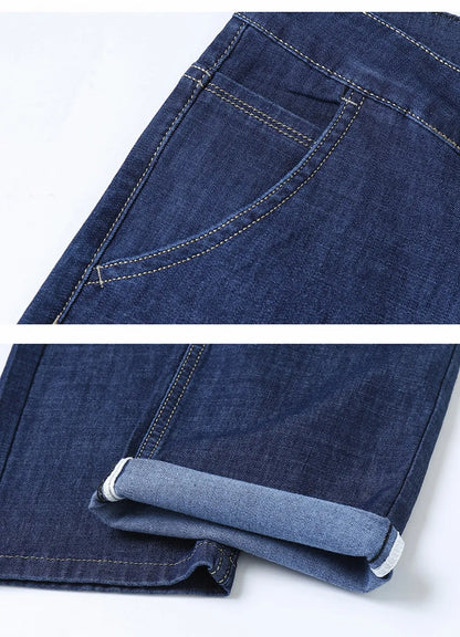 Summer Lyocell Men's Jeans Breathable Thin Casual Straight Stretch Business Work Denim Trousers Classic Fashion Brand Clothing