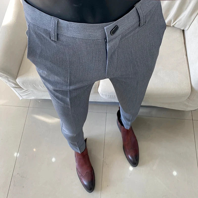 Summer Light Thin Men's Suit Pants 2026 New High Quality Men Formal Business Office Social Solid Color Slim Fit Casual Trousers