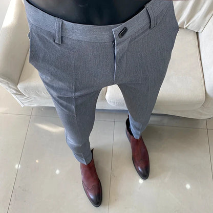 Summer Light Thin Men's Suit Pants 2026 New High Quality Men Formal Business Office Social Solid Color Slim Fit Casual Trousers