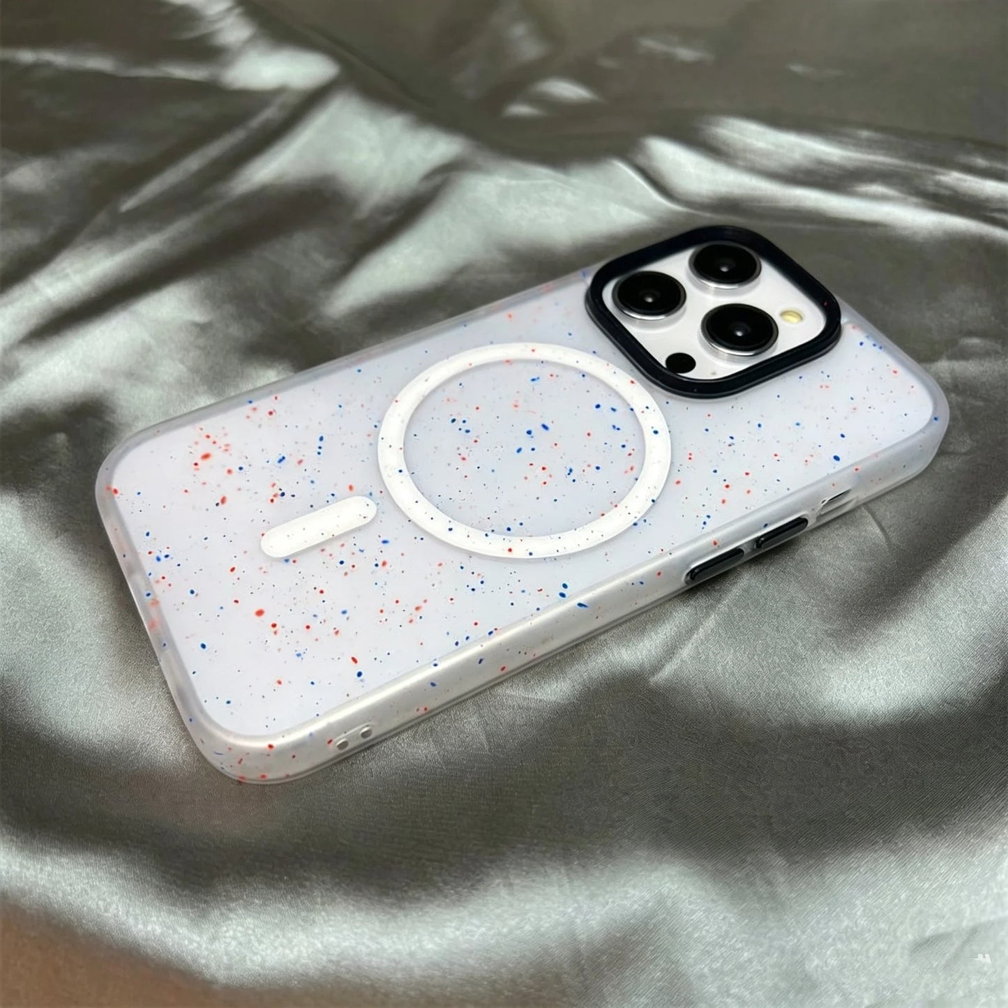 Art Ink Dots Pattern Silicone Soft For MagSafe Phone Case For iPhone 17 Air 16 15 14 13 Pro Max Magnetic Wireless Charge Cover