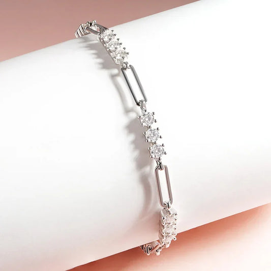 Bracelets 100 % véritable Moissanite plaqué or 18 carats 3 mm pour femmes et hommes, chaîne classique en diamant de laboratoire en argent sterling 925, vente en gros