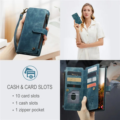 Flip Leather Phone Case For Samsung Galaxy S25 Edge S24 S26 Ultra S23 FE S22 S21 S20 Plus Note20 A16 A56 A17 A37 A57 Wallet Etui