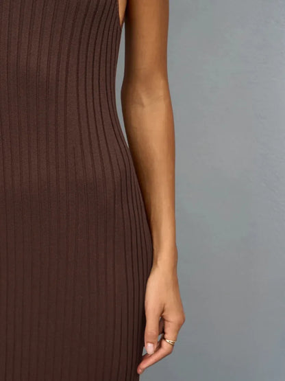 Women's Sleeveless Knitted Dress Strap Summer Fashion Wide Shoulder Inner Long Skirt Slim Fit Casual Dresses