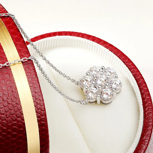 Honeycomb Shape Moissanite Pendant Necklace for Women 925 Sterling SilverCertified Certified 3.5cttw D Color Diamond Neck Chain
