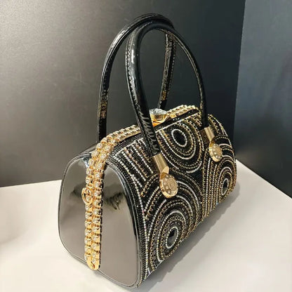 New Dinner Handbag Luxury Brand Diamond-encrusted Sparkling Dinner Party Handbag Fashion Trend Women's Shoulder Crossbody Bag