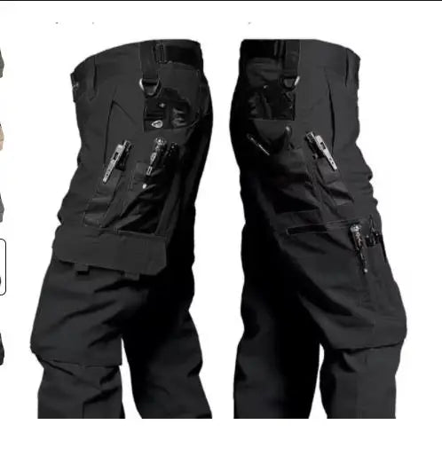 Black Camo Cargo Pants Outdoor Multi-pocket Ripstop Waterproof Trousers Male Autumn Wear-resistant Training Fishing Work Pant