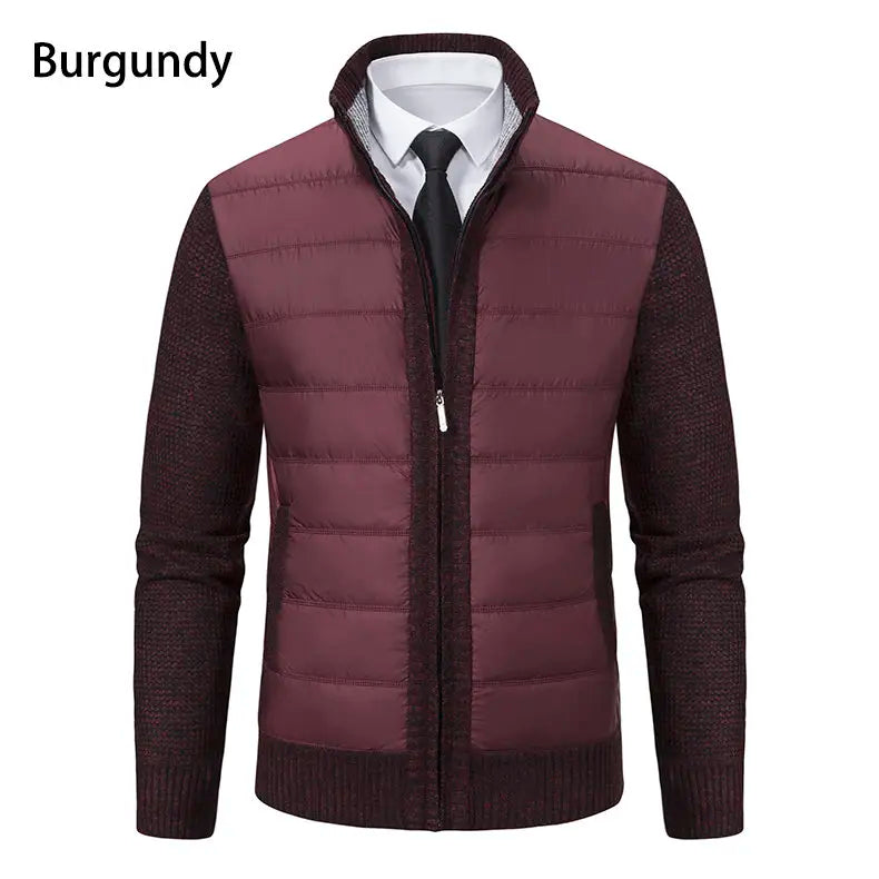 Men Cardigan Sweater Coat 2025 Autumn Winter Korean Warm Thickened Stand Collar Zipper Solid Casual Jacket Fashion Men Clothing