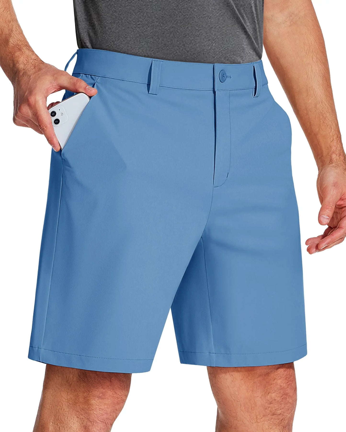 Golf Quick Dry Shorts Men Stretch Lighyweight Dress Work Casual Shorts with 4 Pockets Flat Front Hiking Shorts 9 Inch